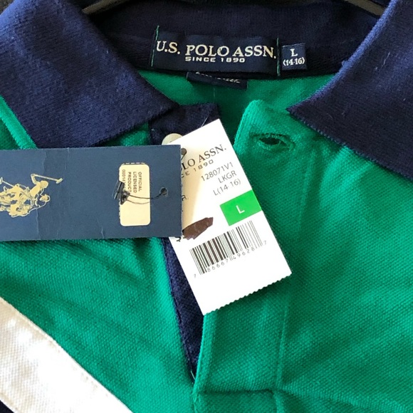 US Polo Association green polo size kids large - Picture 3 of 3